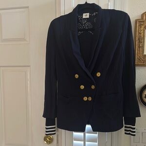 CAbi Dark Blue Blazer with Gold Accents